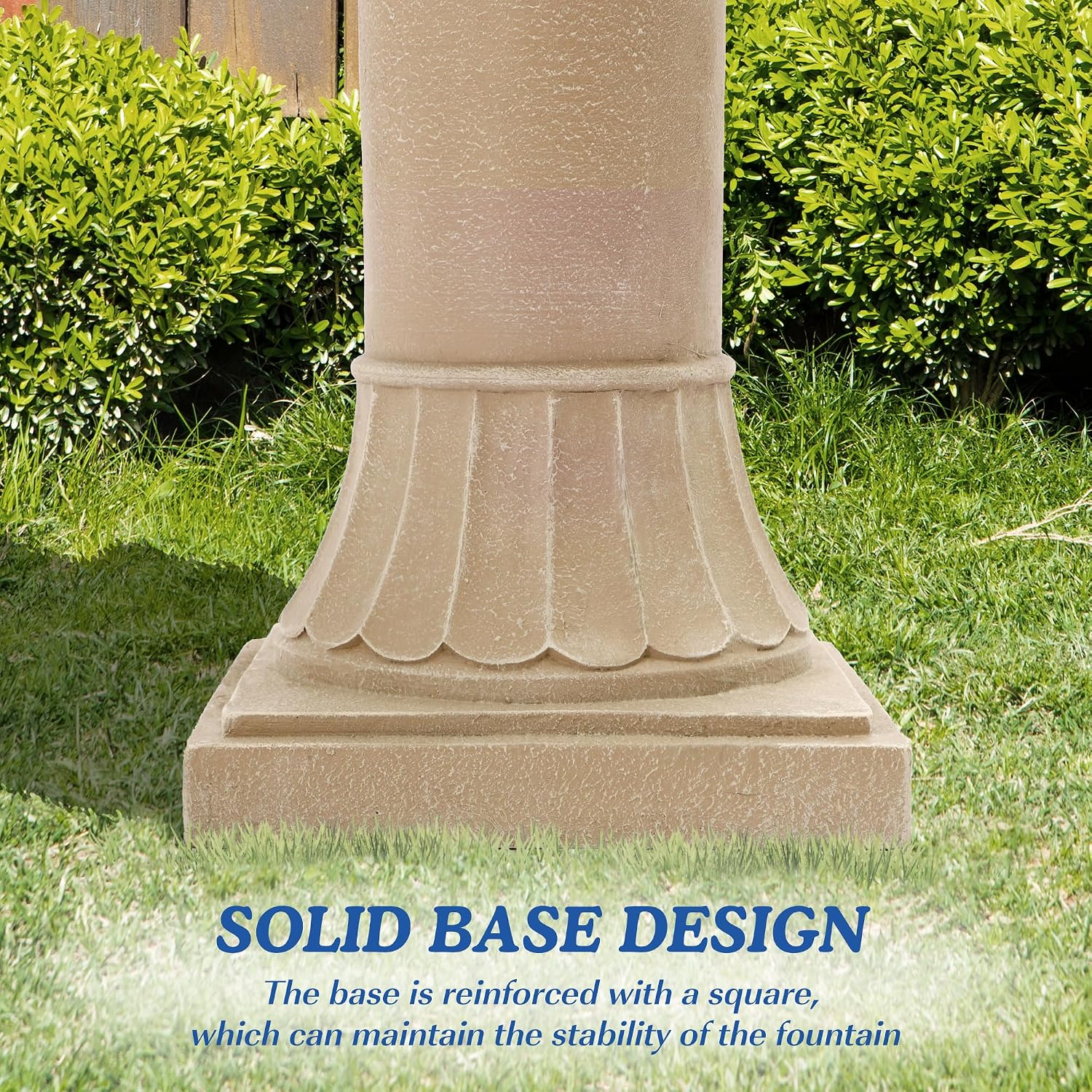 Italian Solar Water Fountains Outdoor Garden Decor - 48.4''H Fountains and Waterfalls Outside, Large Cascading Indoor Floor-Standing Resin Bubbler Fountain Features W/Pump for Patio, Backyard
