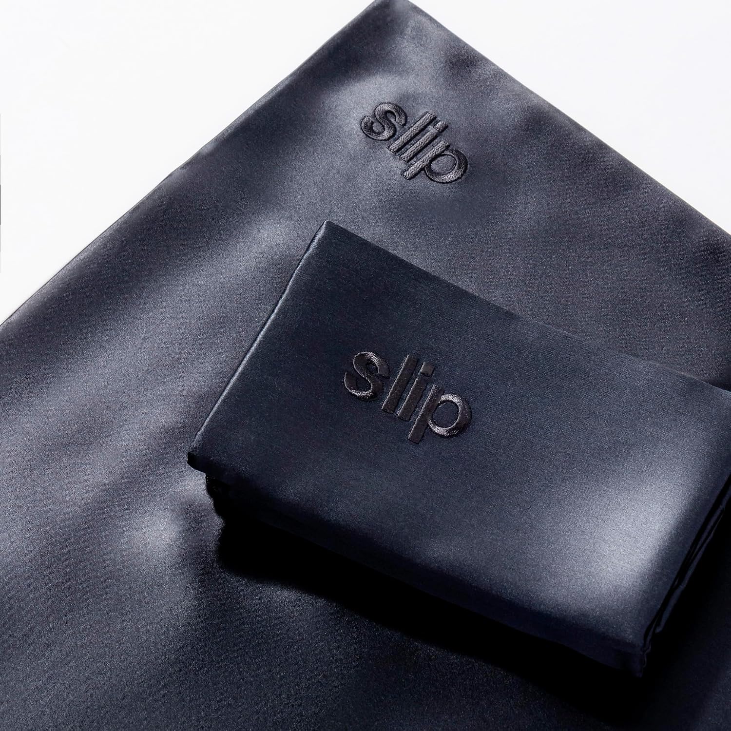 slip King Pure Silk Pillow Case - 100% Pure 22 Momme Mulberry Silk - King Size Standard Pillow Case -Anti-BedHead, Anti-Sleep Crease, Black (20' x 36')