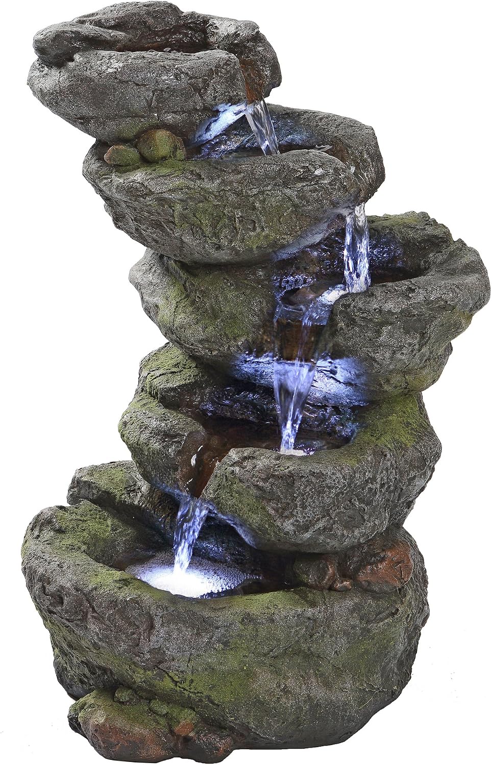 Design Toscano Breakneck Falls Illuminated Garden Fountain, 9 x 11 x 17.5