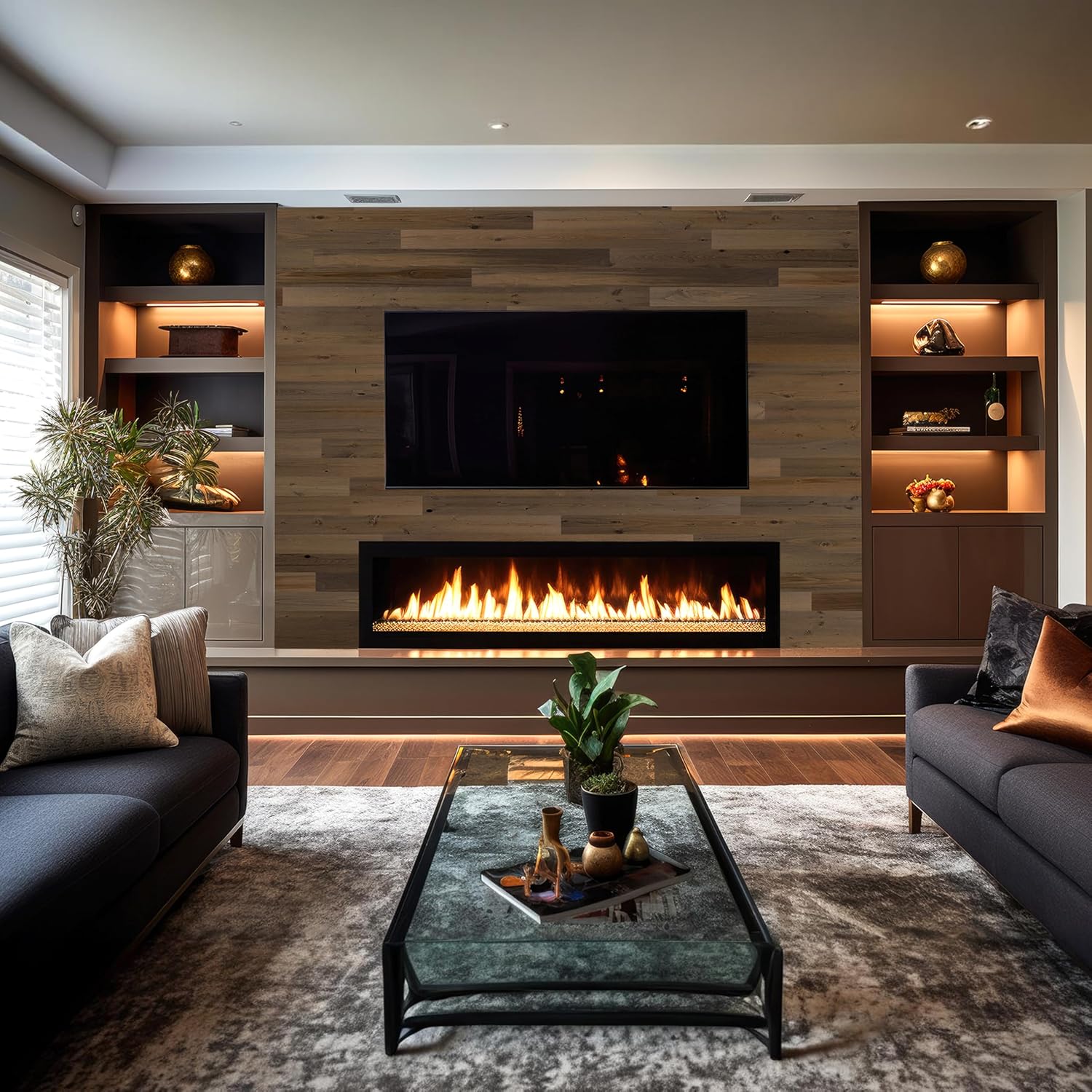 TIMBERCHiC 100% Reclaimed Wood Wall Planks - Made in USA - Peel-and-Stick Wall Panels for Interior Decor - DIY Accent Wall Panels, Freestone (3' x 10 Sq Ft)