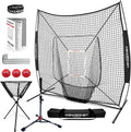 PowerNet Baseball Softball Practice Net 7x7 with Baseball Accessories for Practice Pitching, Batting & Fielding, Ball Caddy, Weighted Baseballs, Tee