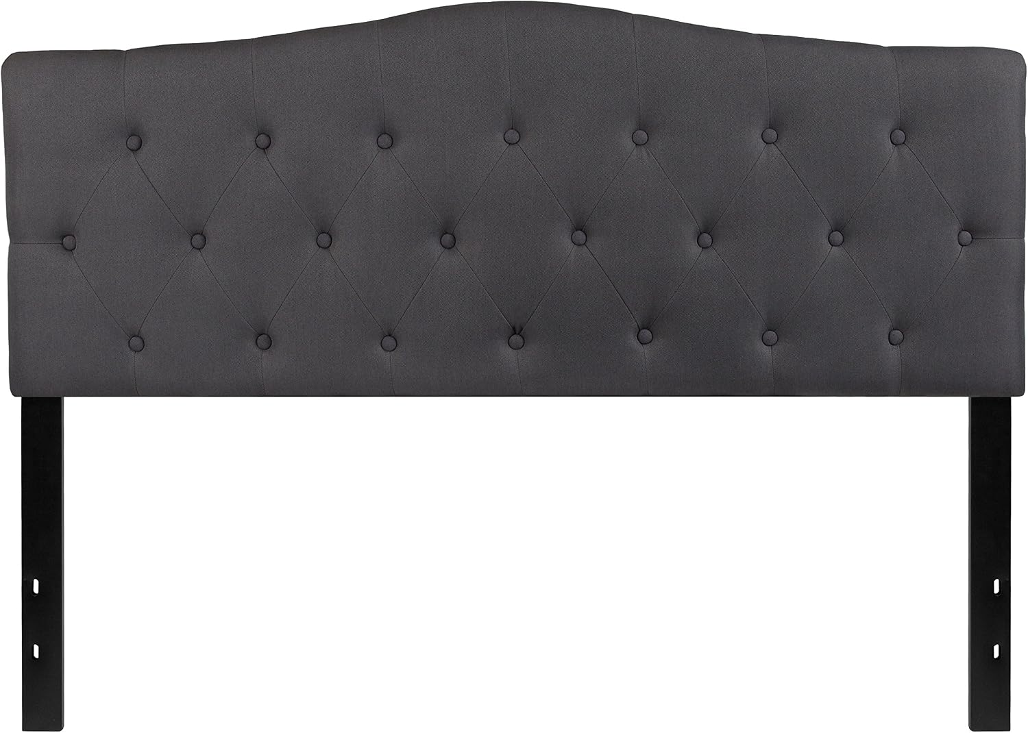 Flash Furniture Cambridge Tufted Upholstered Headboard for Queen Size Bed, Contemporary Fabric Tufted Headboard with Adjustable Height, Dark Gray
