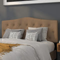 Flash Furniture Cambridge Tufted Upholstered Queen Size Headboard in Dark Brown Fabric