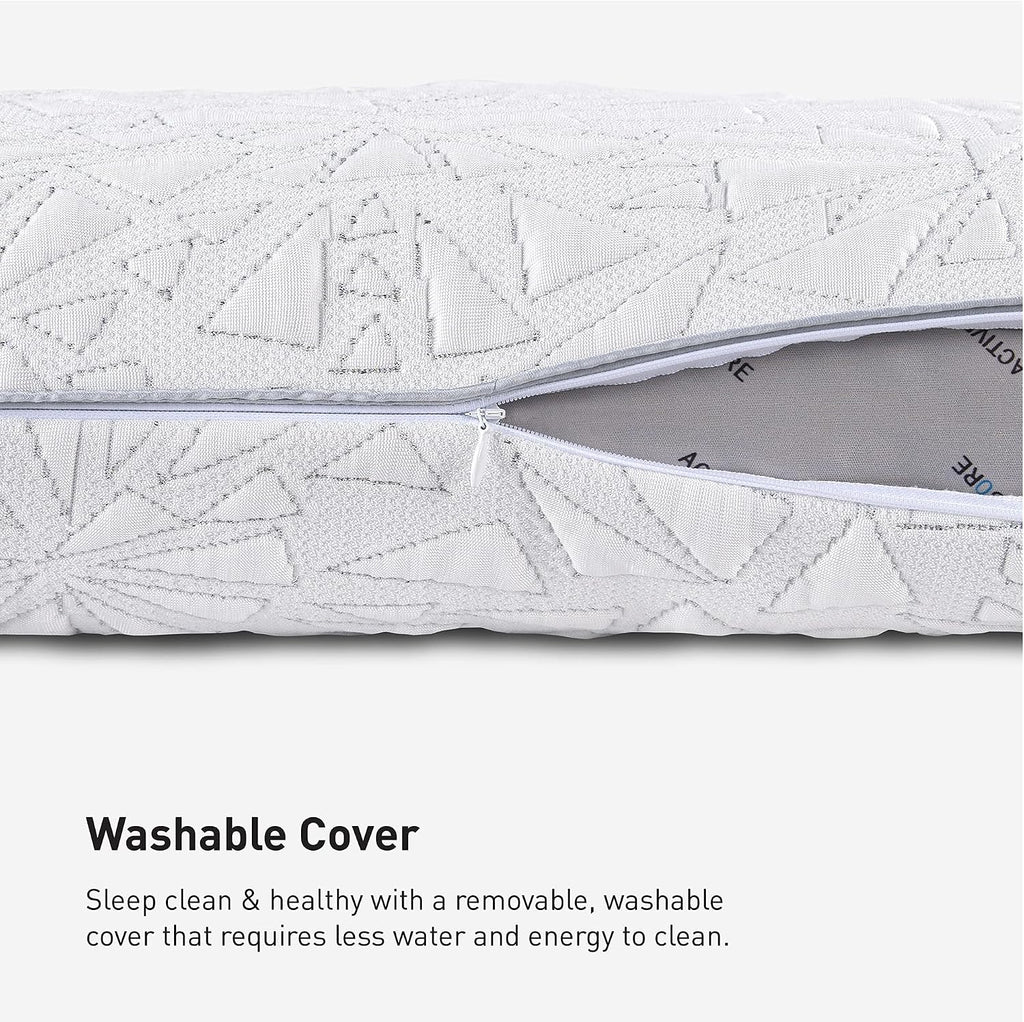 Bedgear Storm Performance Pillow – 0.0 - Cooling Bed Pillow for Hot Sleepers - Medium Firmness Pillow for All Sleep Positions, Washable & Removable Cover - 20' W x 26' L x 4.75' H