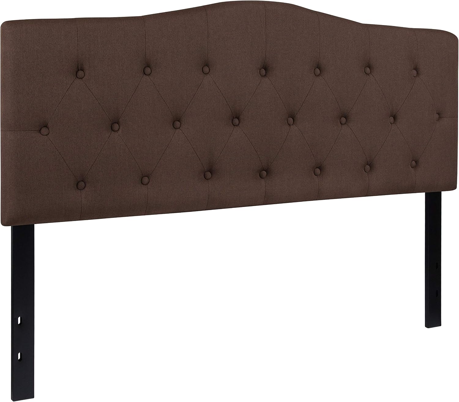 Flash Furniture Cambridge Tufted Upholstered Queen Size Headboard in Dark Brown Fabric