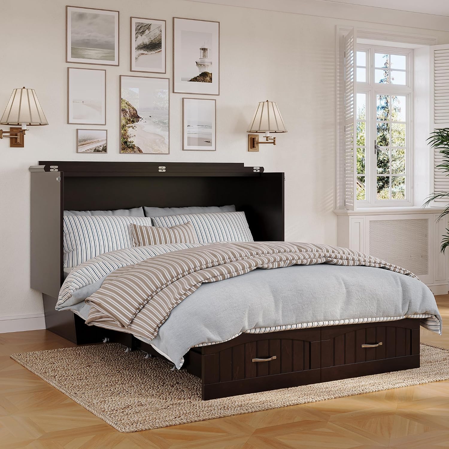 AFI Nantucket Murphy Bed Chest, Queen, Espresso