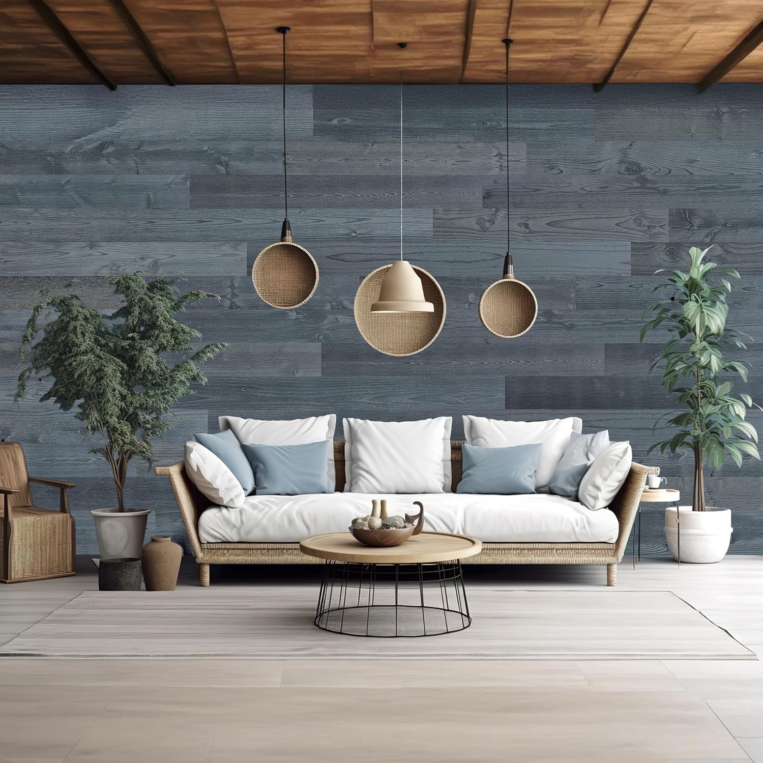 TIMBERCHiC 100% Reclaimed Wood Wall Planks - Made in USA - Peel-and-Stick Panels for Interior Decor - DIY Accent Wall Panels, Fog Lake (3' x 10 Sq Ft)