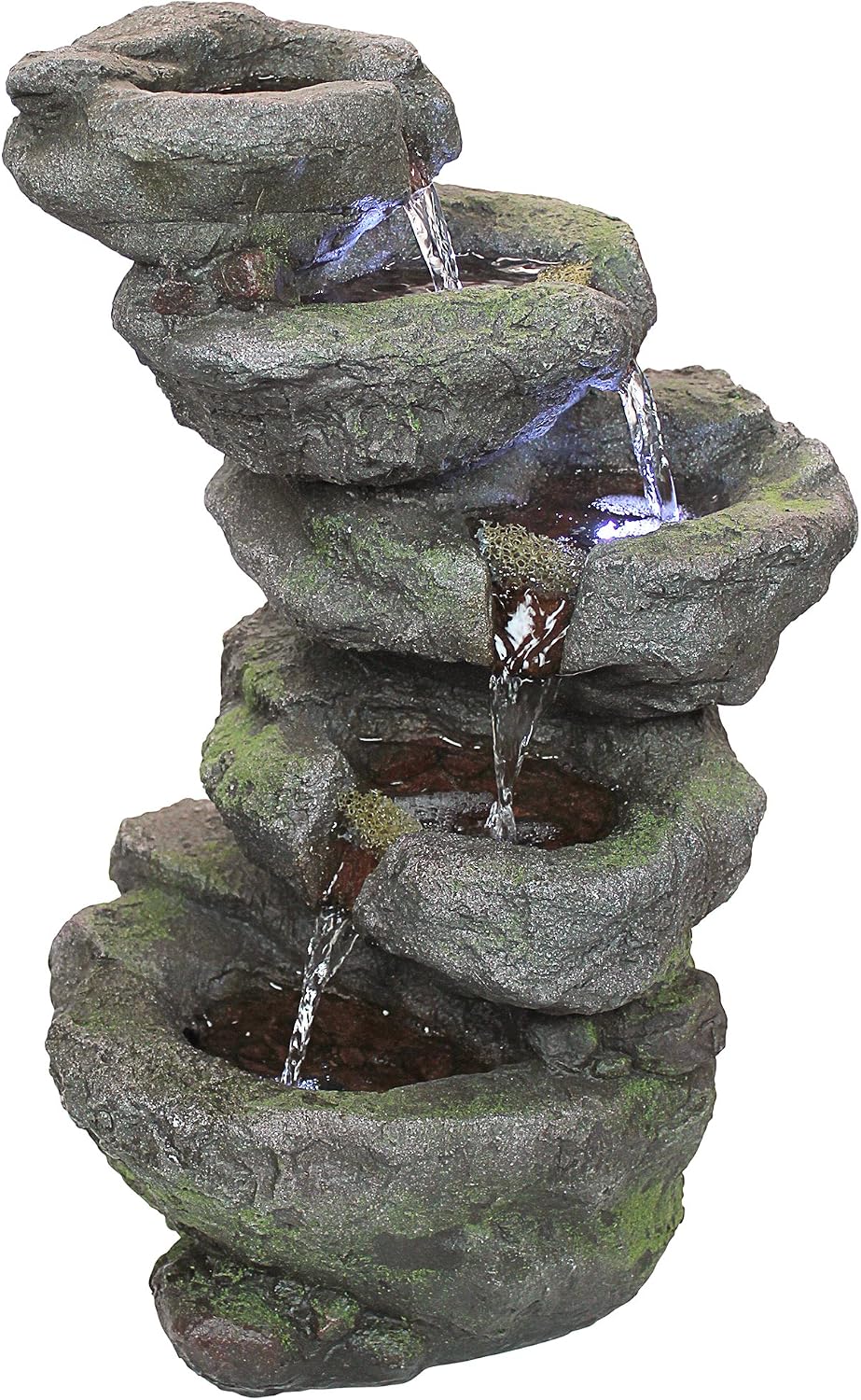 Design Toscano Breakneck Falls Illuminated Garden Fountain, 9 x 11 x 17.5