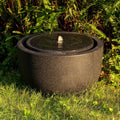 12.60' H Outdoor Water Fountain Made with Eco-Friendly Recyclable Materials, Polyethylene Round Bubbler Water Fountain Outdoor, Garden Decor with LED Light for Patio, Porch, Backyard (12.60')