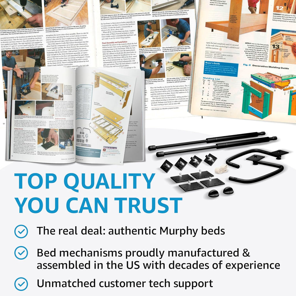 Create-A-Bed Queen Size Deluxe Murphy Bed Kit, Horizontal