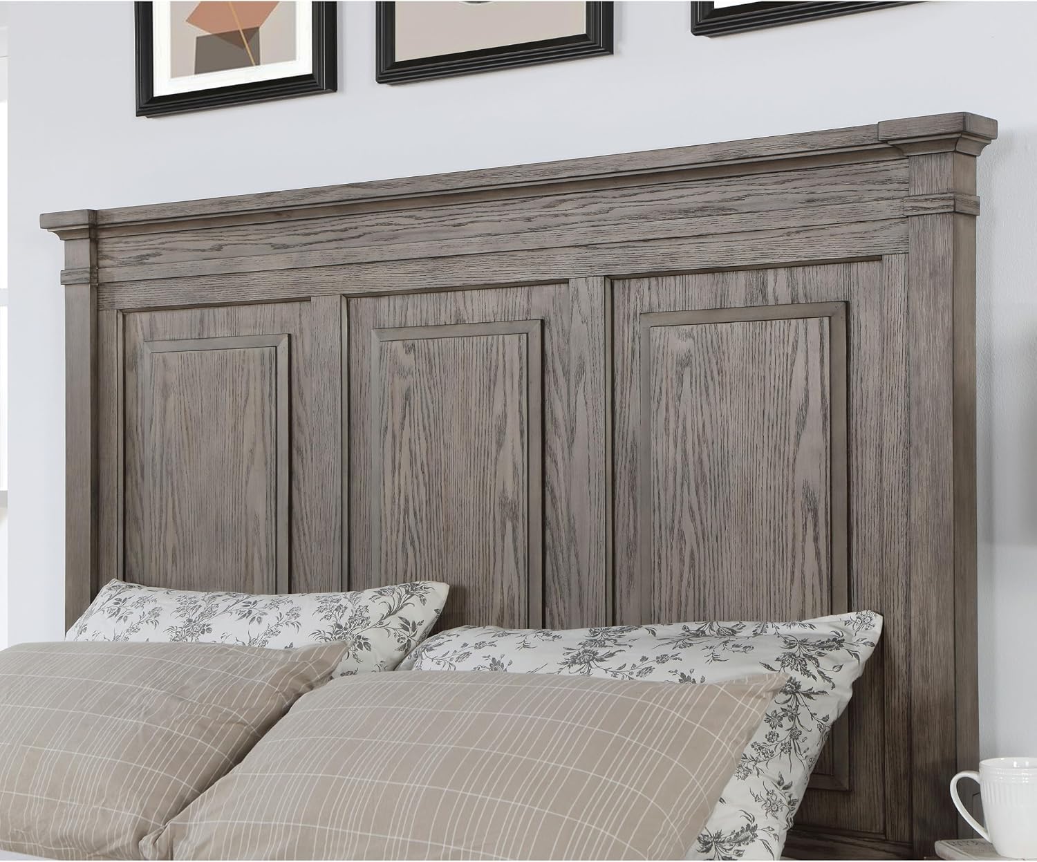 Furniture of America Xephyr Solid Wood 5-Piece Bedroom Set, Queen-Size Bed with Footboard Drawers, Felt-Lined Top & Ball-Bearing Glides, USB Port on Nightstand, Box Spring Required, Warm Gray