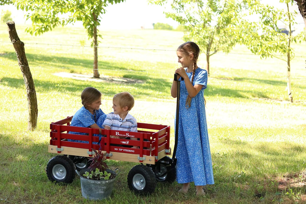 Berlin Flyer Sport Wagon - Model F410 - Amish Made in Ohio, USA - 10' No-Flat Tires (Blue)