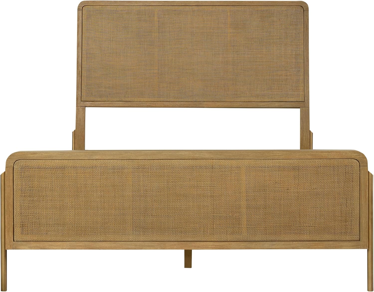 Coaster Home Furnishings Arini Coastal 4-Piece Bedroom Set Natural Cane Queen Size Panel Bed Frame 56-inch Headboard Sand Wash and Natural Cane 224300Q-S4