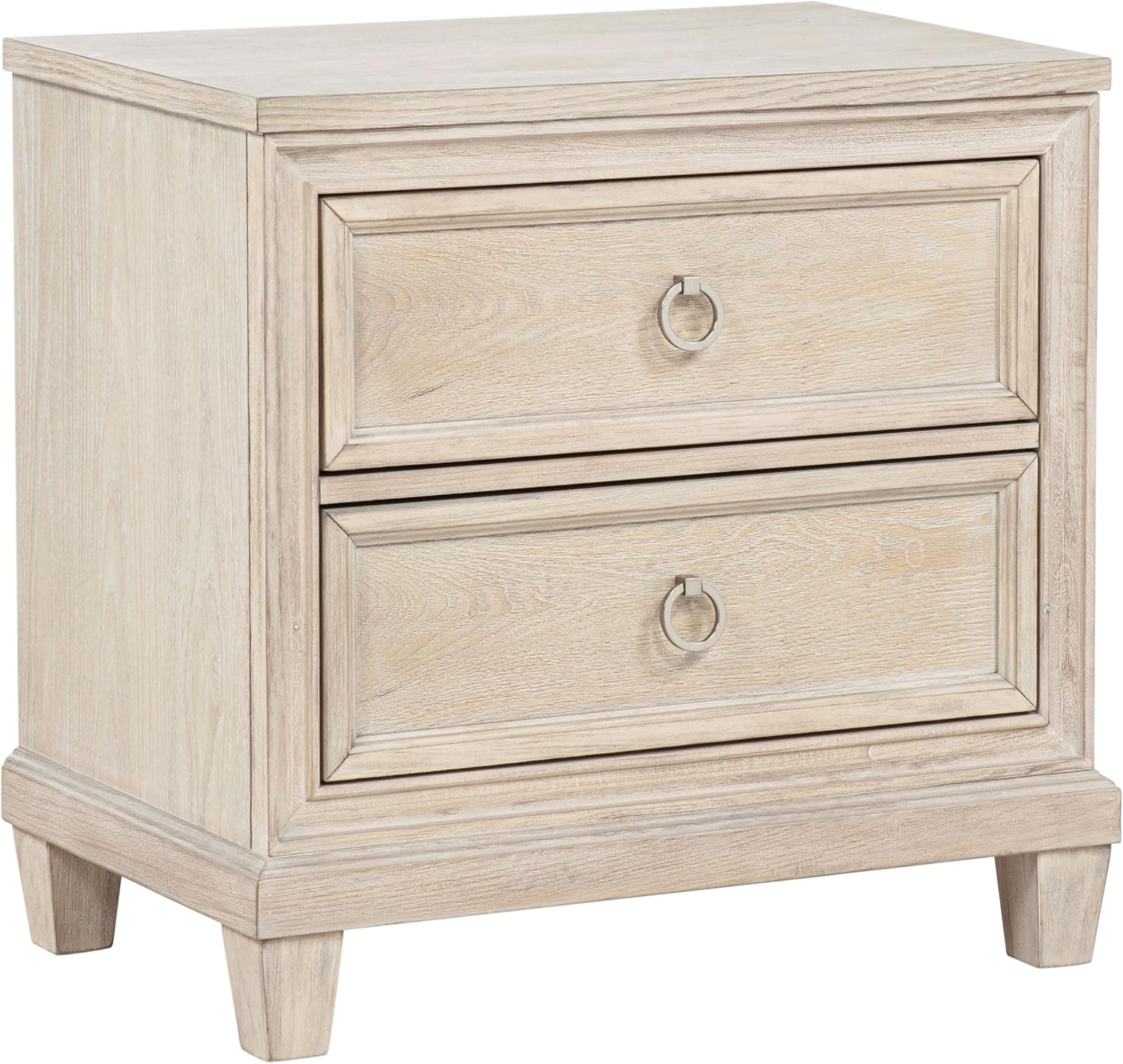 Coaster Home Furnishings - Pembroke - Wood - 5-Piece Bedroom Set with Molding Details, Nailhead Trim, Tapered Legs and Cable Access - Bedroom - Queen Size - Washed Oak - 215921Q-S5