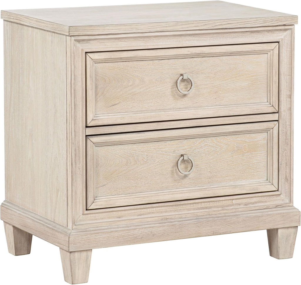 Coaster Home Furnishings - Pembroke - Wood - 5-Piece Bedroom Set with Molding Details, Nailhead Trim, Tapered Legs and Cable Access - Bedroom - Eastern King Size - Washed Oak - 215921KE-S5
