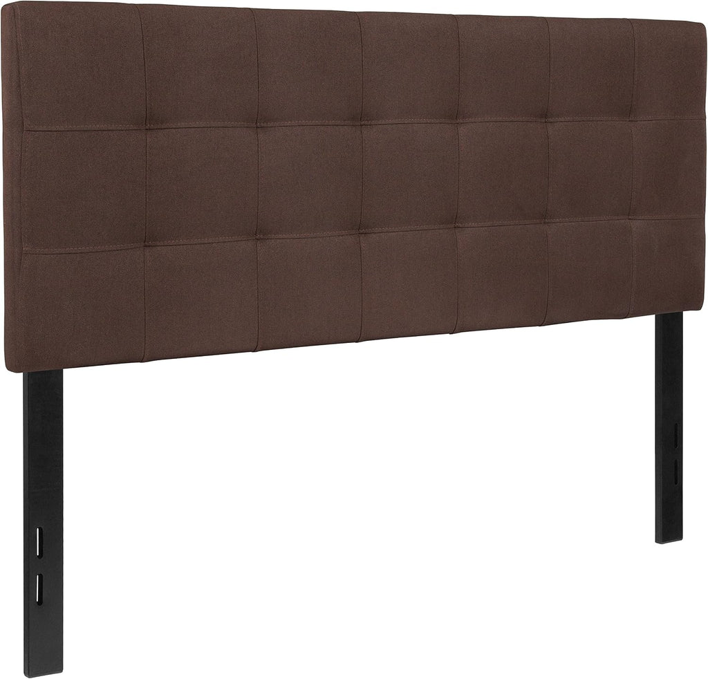 Flash Furniture Bedford Tufted Upholstered Full Size Headboard in Dark Brown Fabric