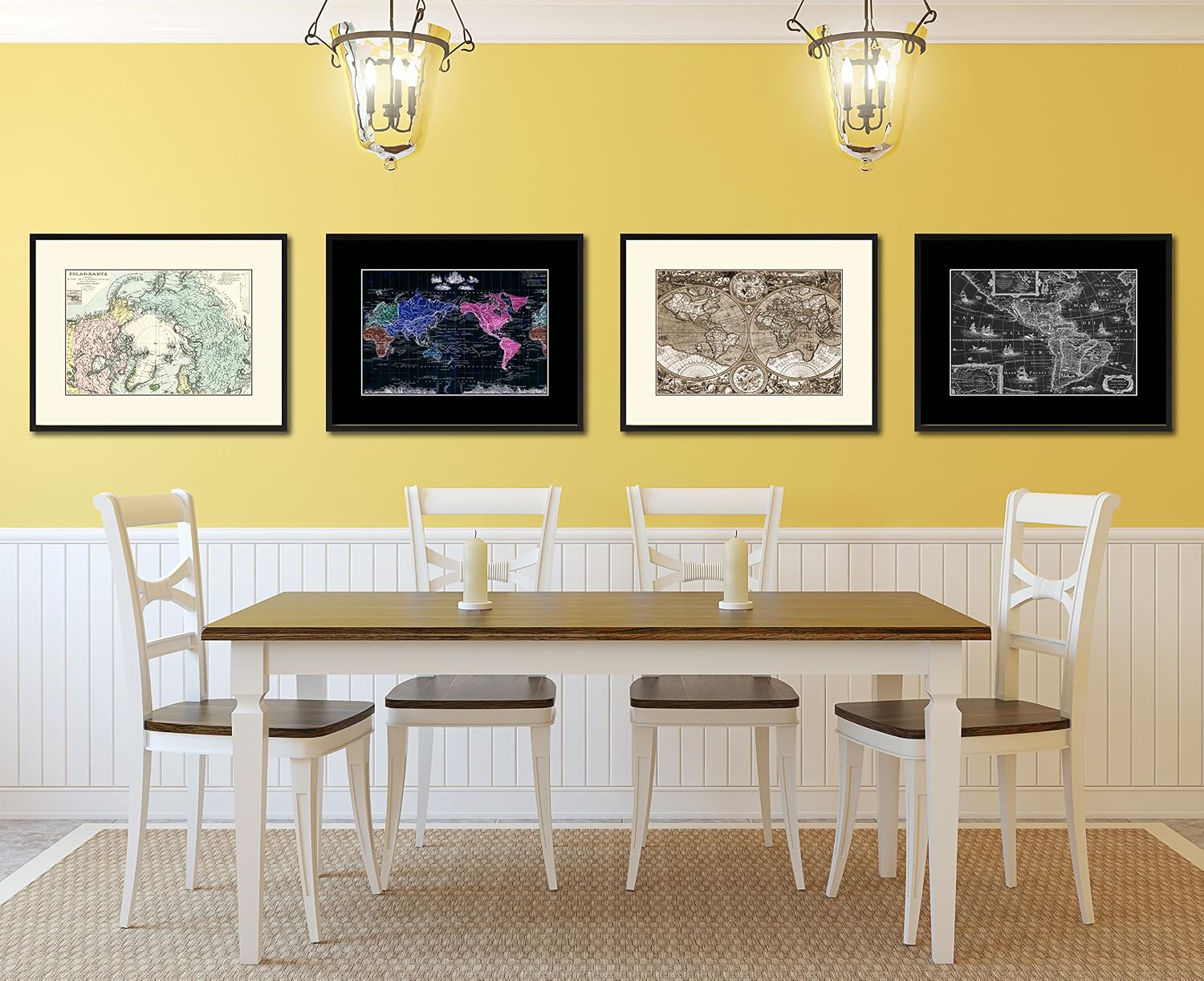 North Pole Stieler Vintage Antique Map 36043 Canvas Print Picture Frame Home Decor Wall Art Livingroom Housewarming Gift Ideas 28'x37'