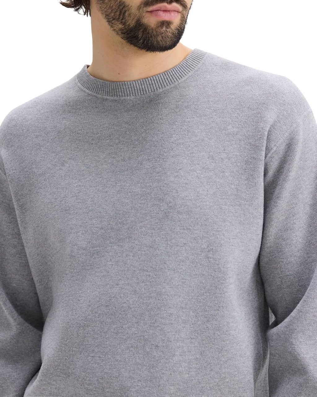Theory Mens Relax Crewneck Long Sleeve in Light Bilen Melange Grey X-Small