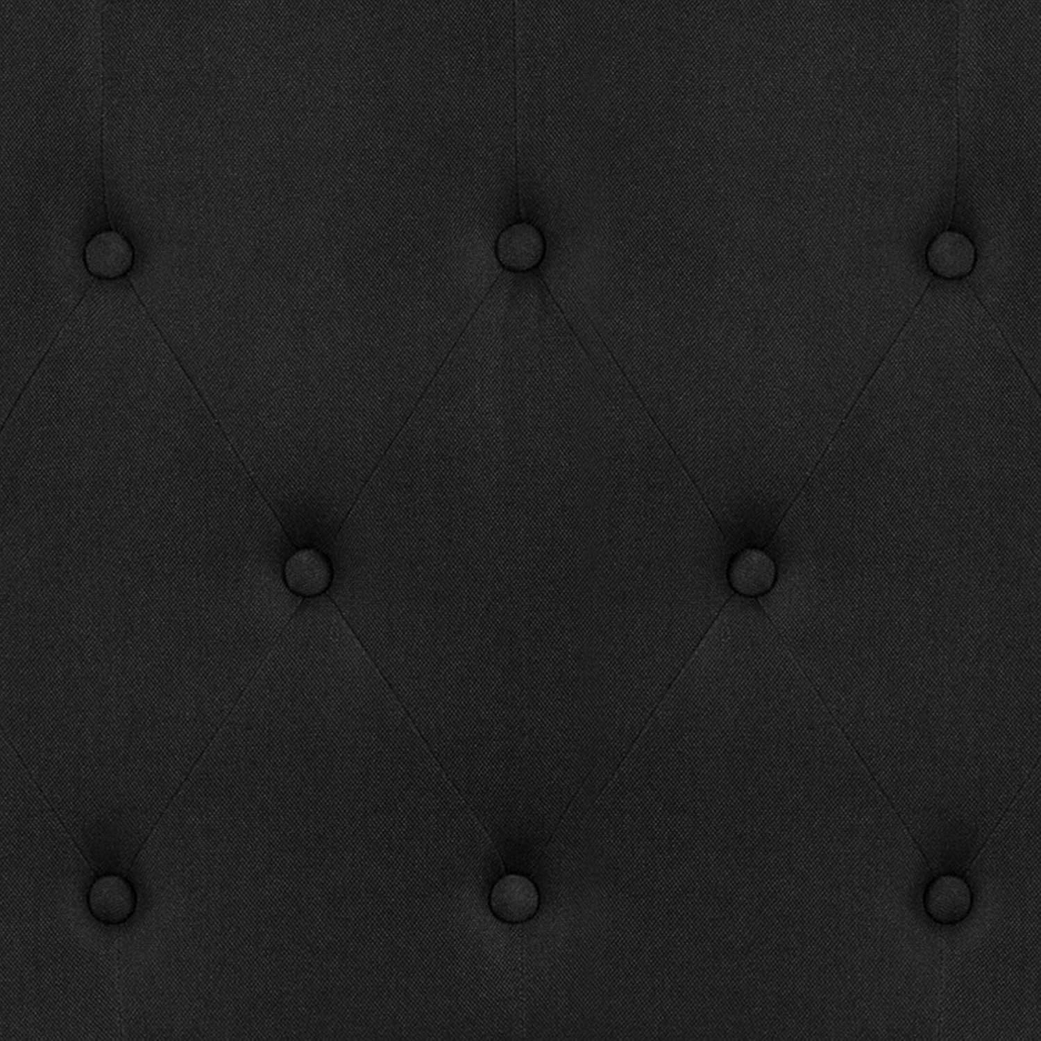 EMMA + OLIVER Tufted Upholstered Queen Size Headboard in Black Fabric
