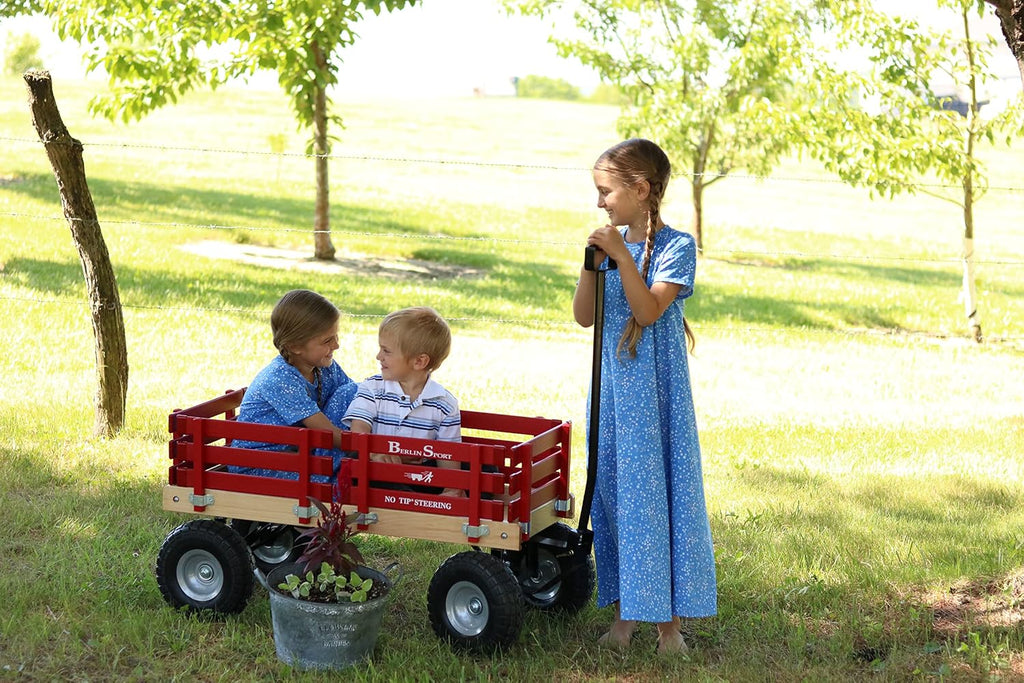 Berlin Flyer Sport Wagon - Model F410 - Perfect Wagon for Around the Neighborhood, Campground, or Beach - Amish Made in Ohio, USA - 10' No-Flat Tires (Red)