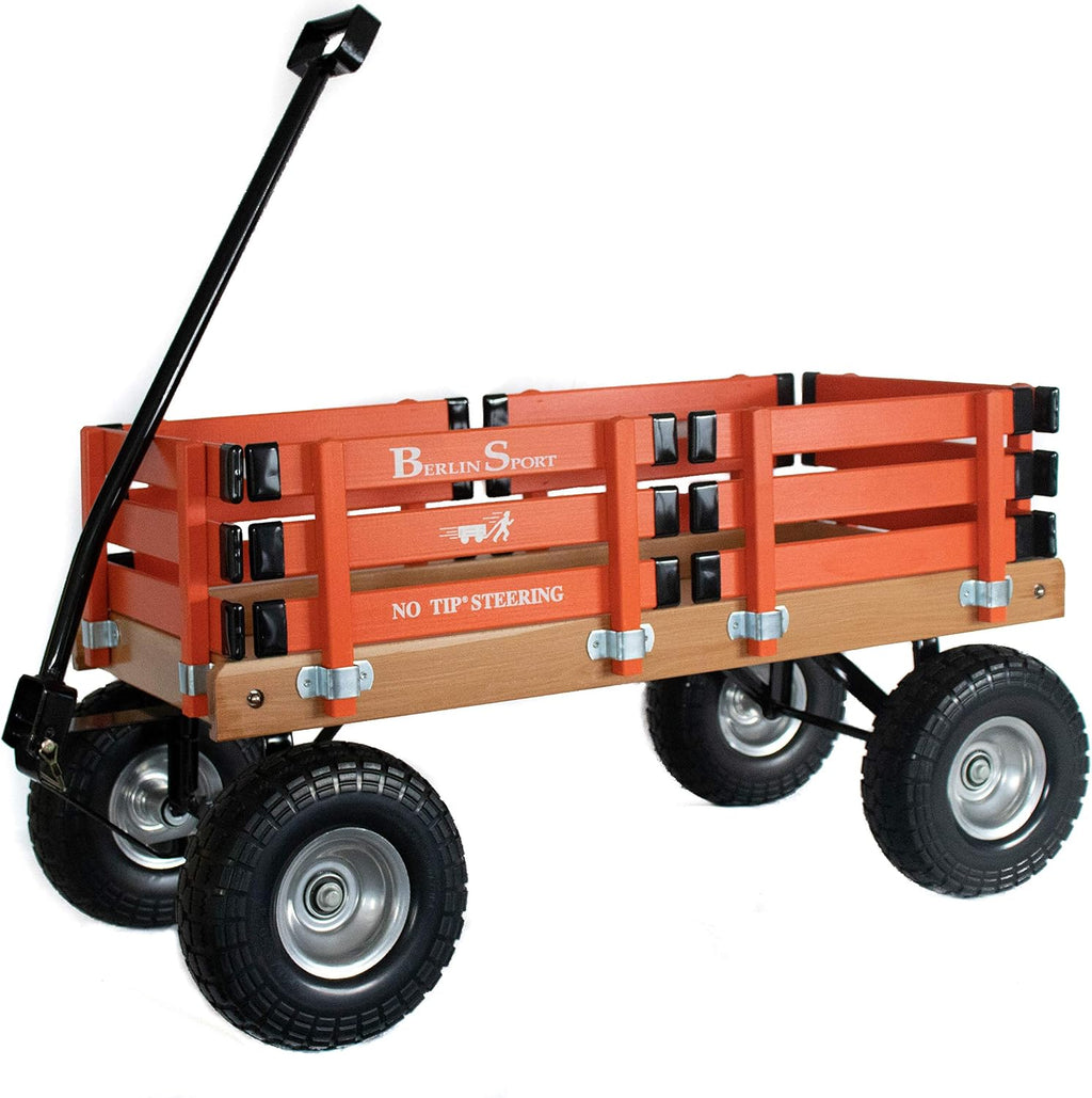 Berlin Flyer Sport Wagon - Model F410 - Amish Made in Ohio, USA - 10' No-Flat Tires (Orange)