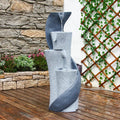 YZM Waterfall Fountain Outdoor Fountains Garden Simple Column S-Shaped Indoor Water Features Outdoor Patio Deck Yard Balconies Home Pool Office Decor 35.43 Inch Resin