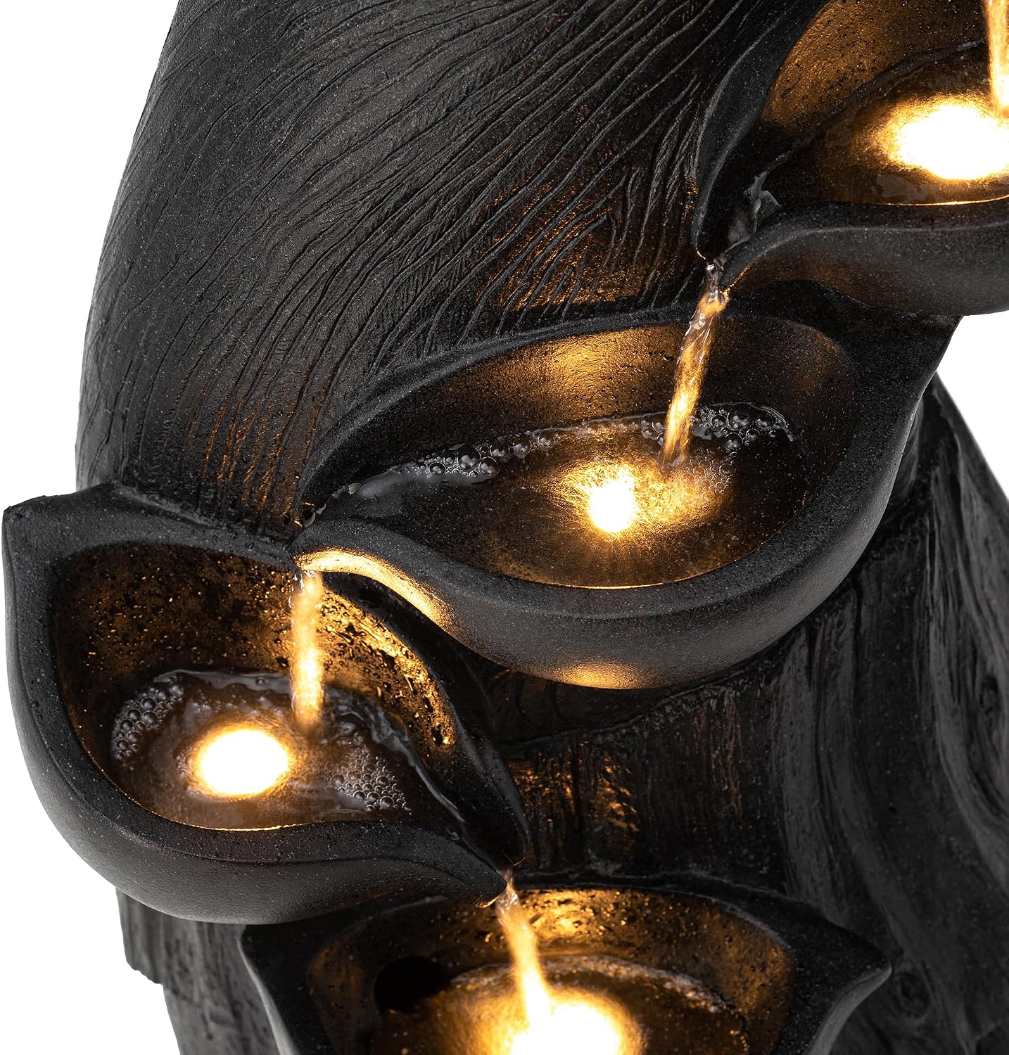 Glitzhome 5 Tier Modern Women Sculpture Outdoor Water Fountain, Indoor Outdoor Woman Statue Waterfall Fountain with LED Lights for Porch Deck Garden Patio Backyard, 39.75' H
