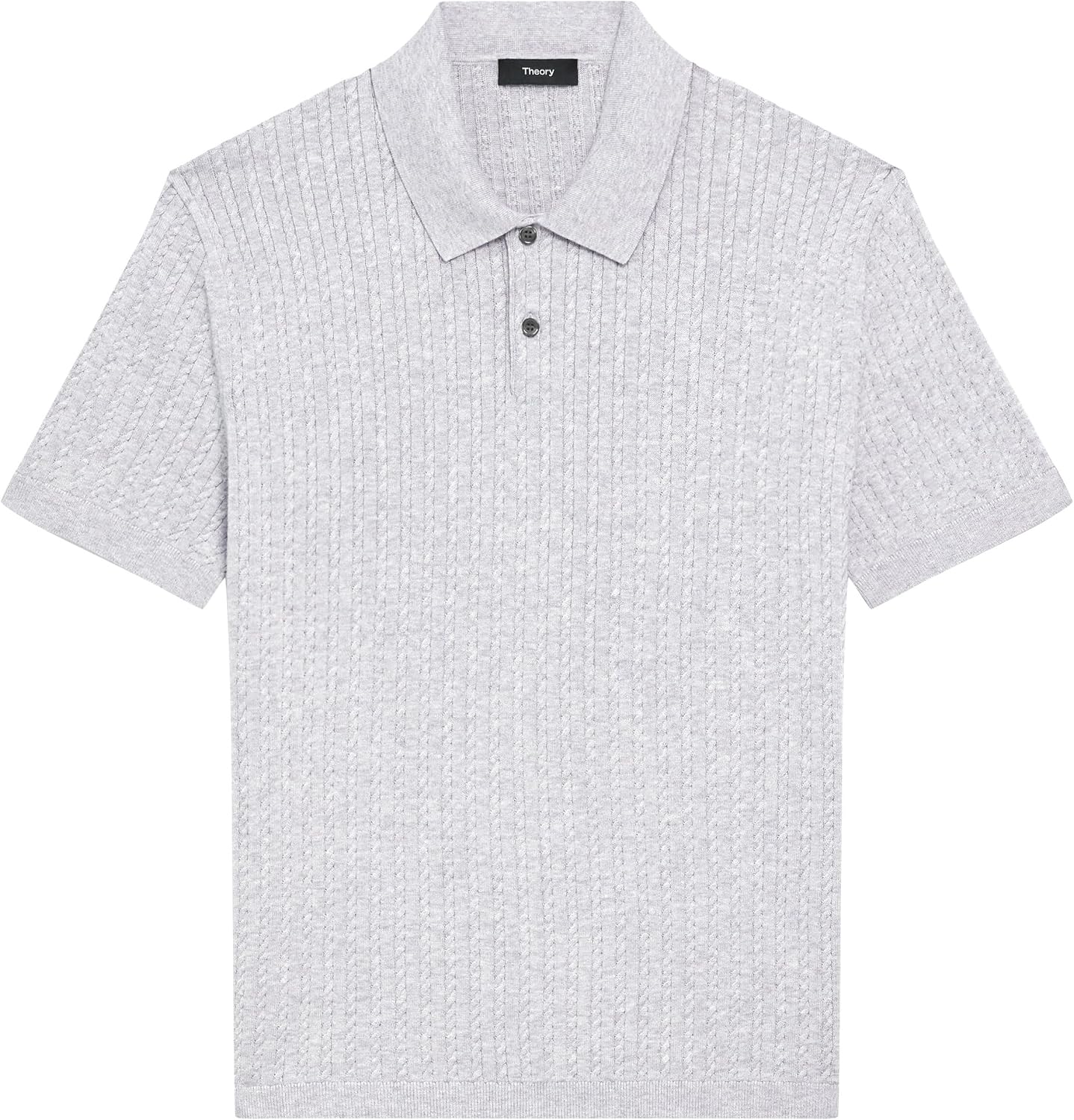 Theory Men's Short Sleeve Cable Polo in Eco Breach