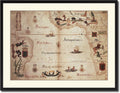 Portolan Chart Vintage Antique Map 36096 Canvas Print Picture Frame Home Decor Wall Art Livingroom Housewarming Gift Ideas 28'x37'