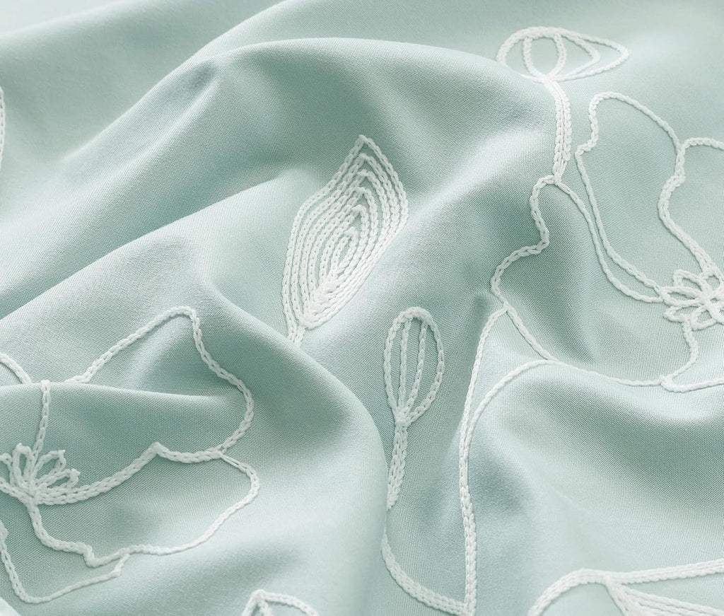 Stratford Park 7 Piece Green Comforter Set, Embroidery, Queen Size, Girls Bedding, All Season Bedding Set, Unique Pattern, Matching Decorative Pillows, Pillow Sham