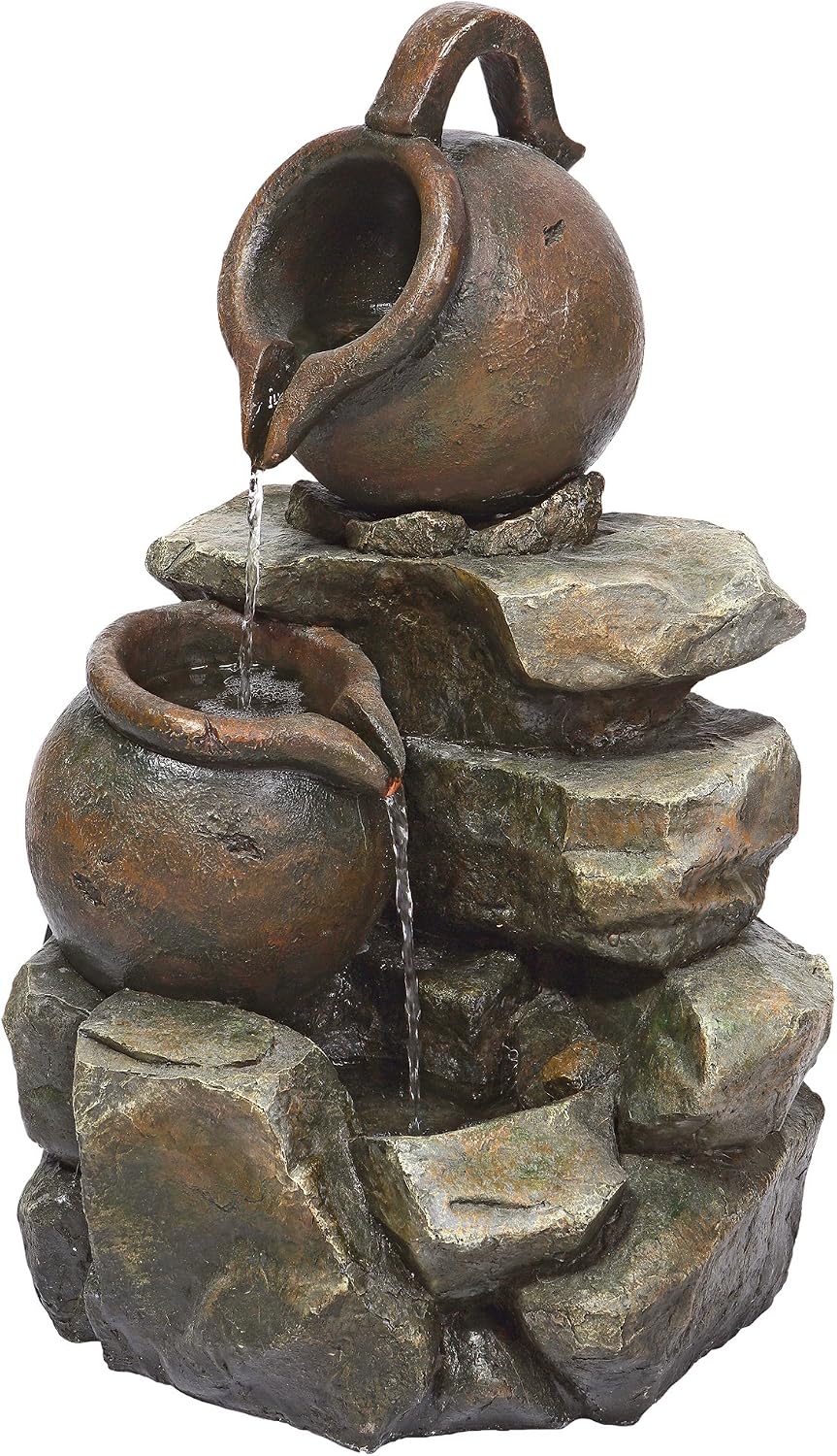Design Toscano LaTaverna Cascading Urns Illuminated Garden Fountain