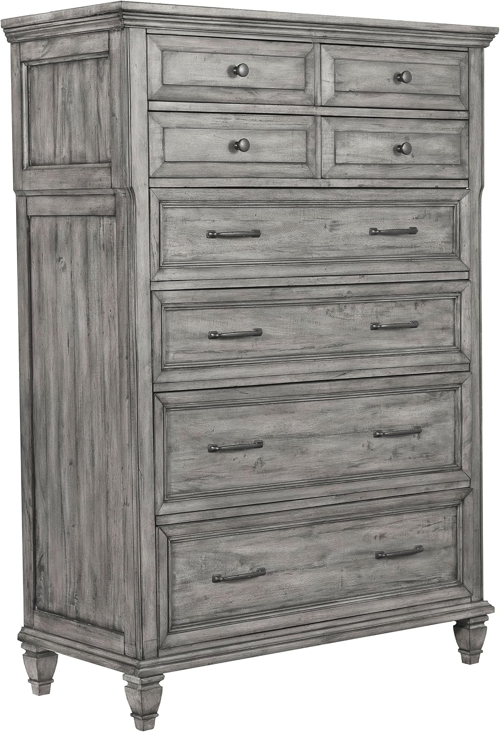 Coaster Home Furnishings Avenue Farmhouse 5-Piece Bedroom Set Queen Size Panel Bed Frame 68-inch Headboard Weathered Grey 224031Q-S5