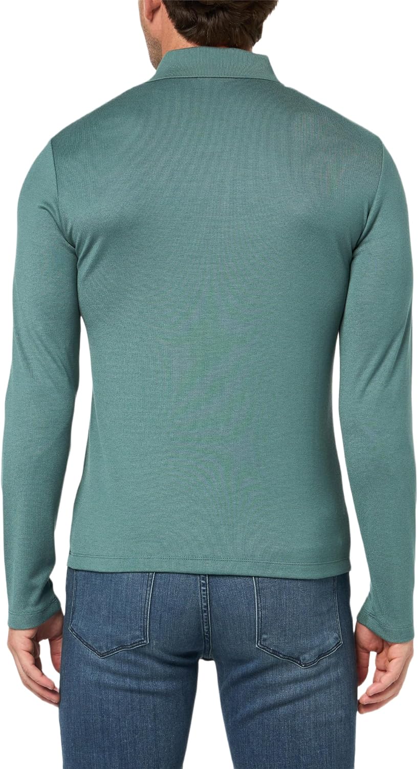Theory Men's Goris Polo Long Sleeve in Anemone Milano