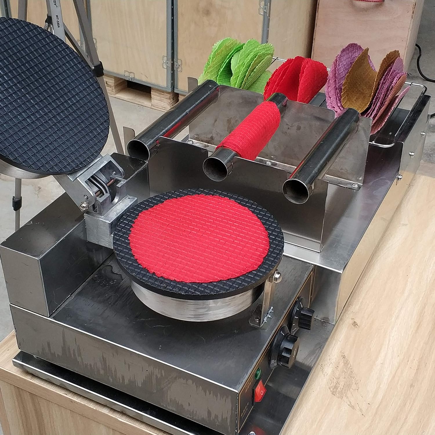 Kolice Commercial Taco Rolling Machine/taco maker/taco machine/no-stick waffle machine/Cucina Pro Tortilla Maker/Flour Corn Taco machine/tortilla maker machine with taco holder