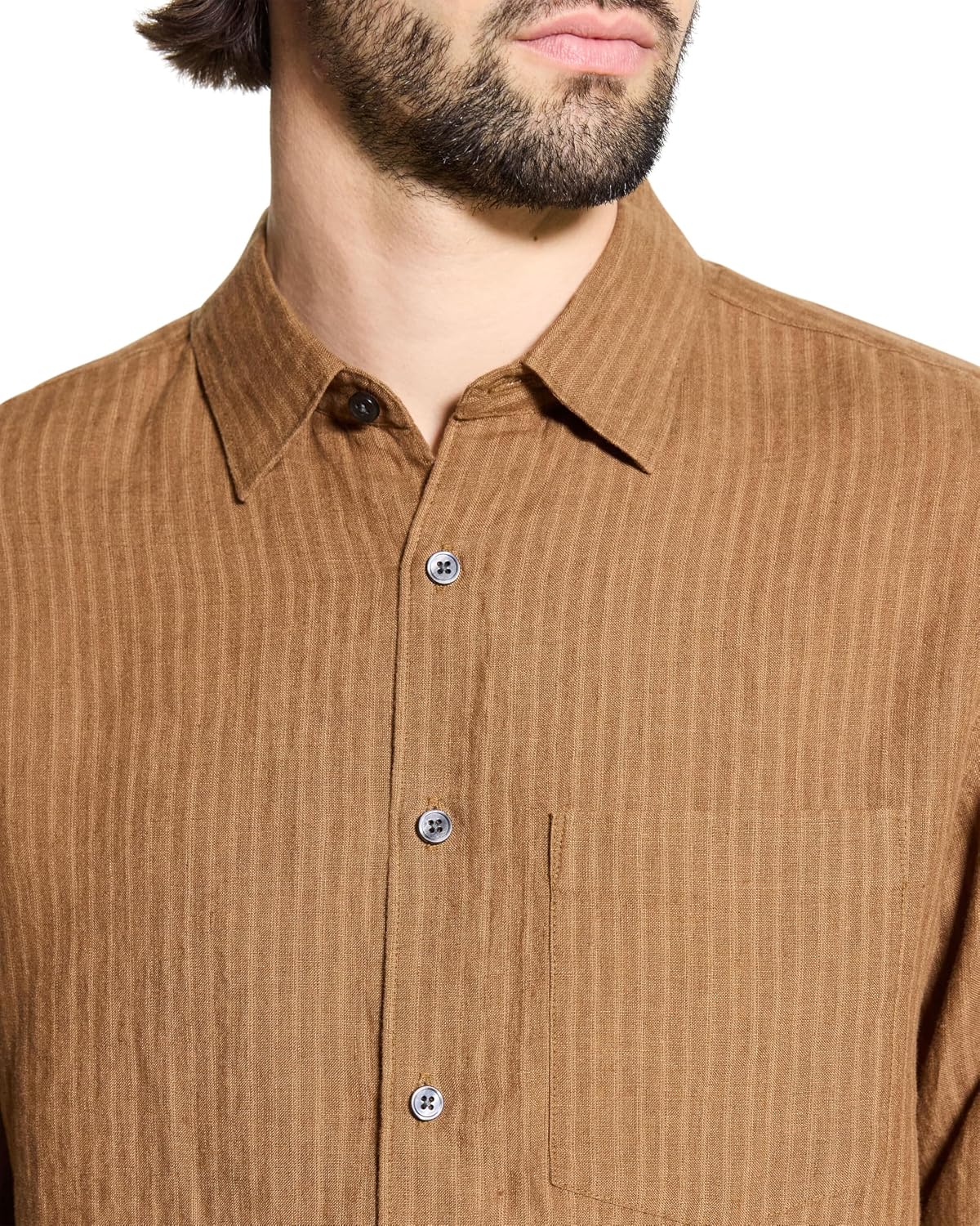Theory Men's Theory Men's Irving Long Sleeve Button Down Woven in Summer Stripe Linen
