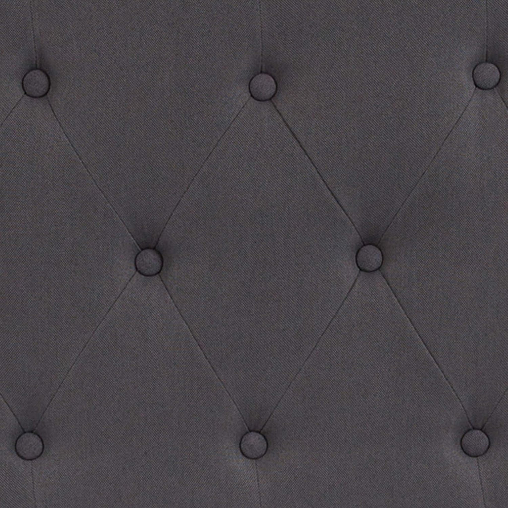 EMMA + OLIVER Tufted Upholstered King Size Headboard in Dark Gray Fabric