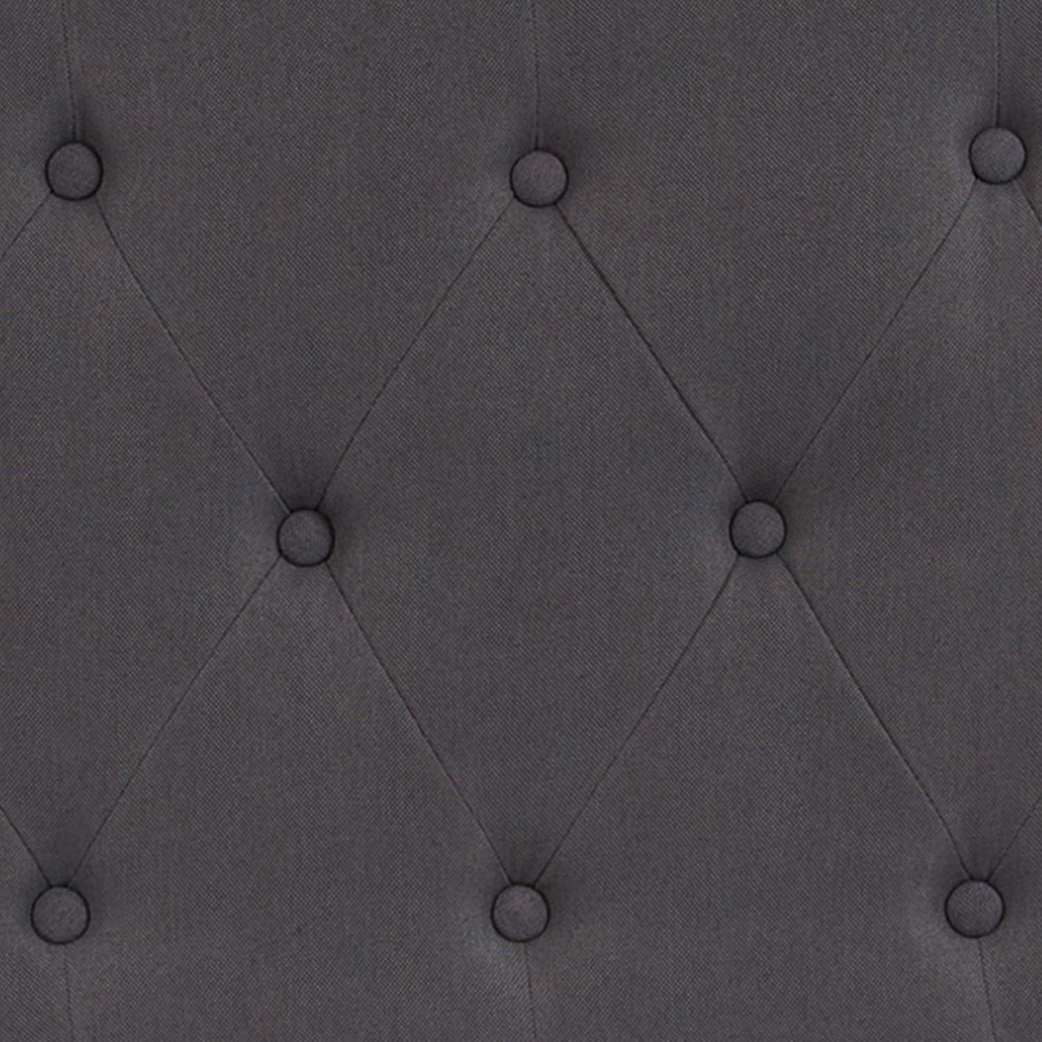 EMMA + OLIVER Tufted Upholstered King Size Headboard in Dark Gray Fabric