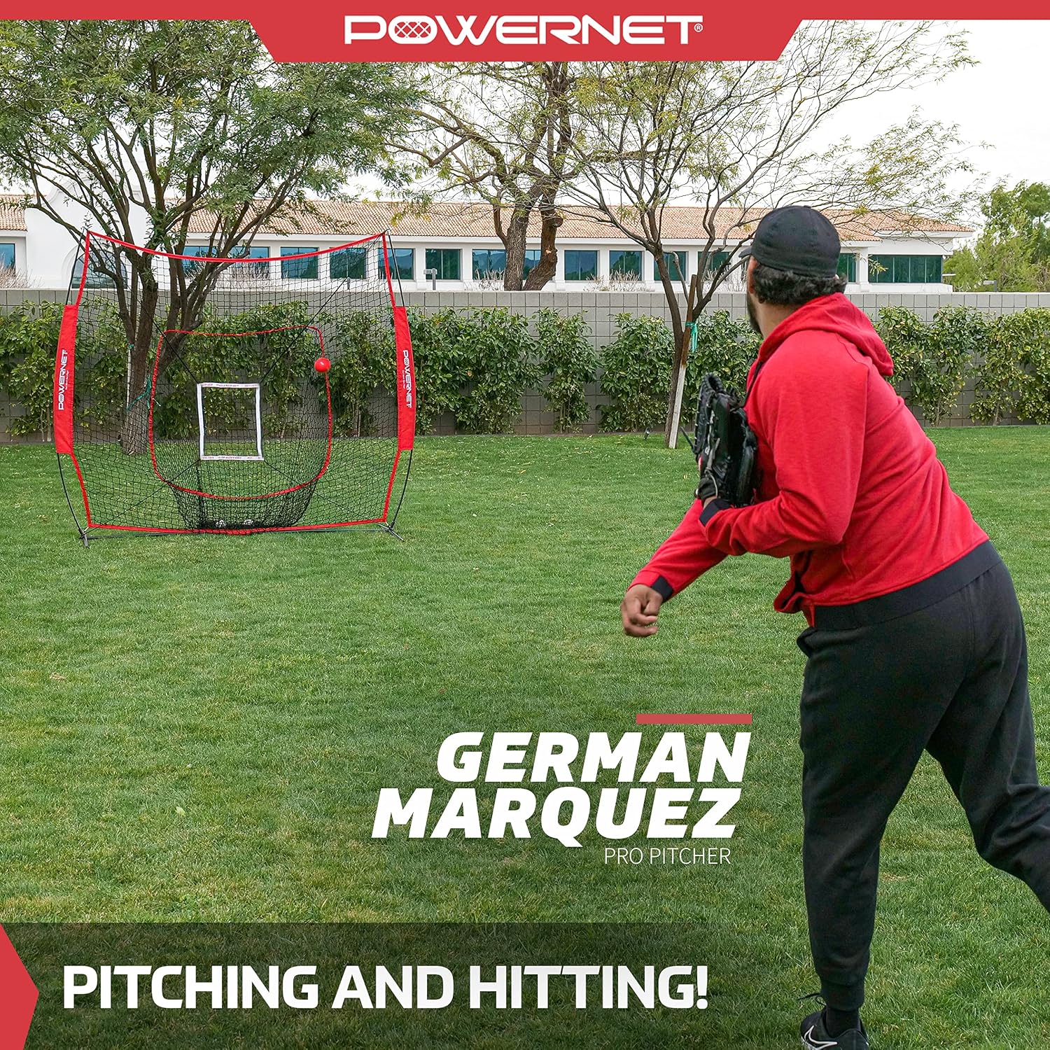 PowerNet Baseball Softball Practice Net 7x7 with Baseball Accessories for Practice Pitching, Batting & Fielding, Ball Caddy, Weighted Baseballs, Tee