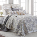 Levtex Home - Tamsin Grey Quilt Set -Twin Quilt + One Standard Pillow Sham - Modern Paisley - Grey Taupe Off-White - Quilt Size (68x86in.) and Pillow Sham Size (26x20in.) - Reversible - Cotton
