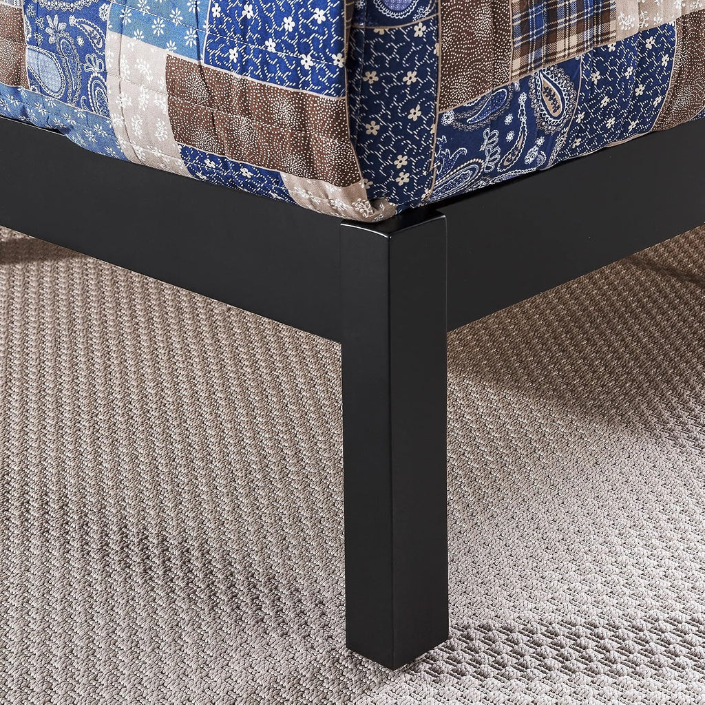 Zinus Santiago Wood Platform Bed Frame, Wood Slat Support, No Box Spring Needed, Easy Assembly, King, Black