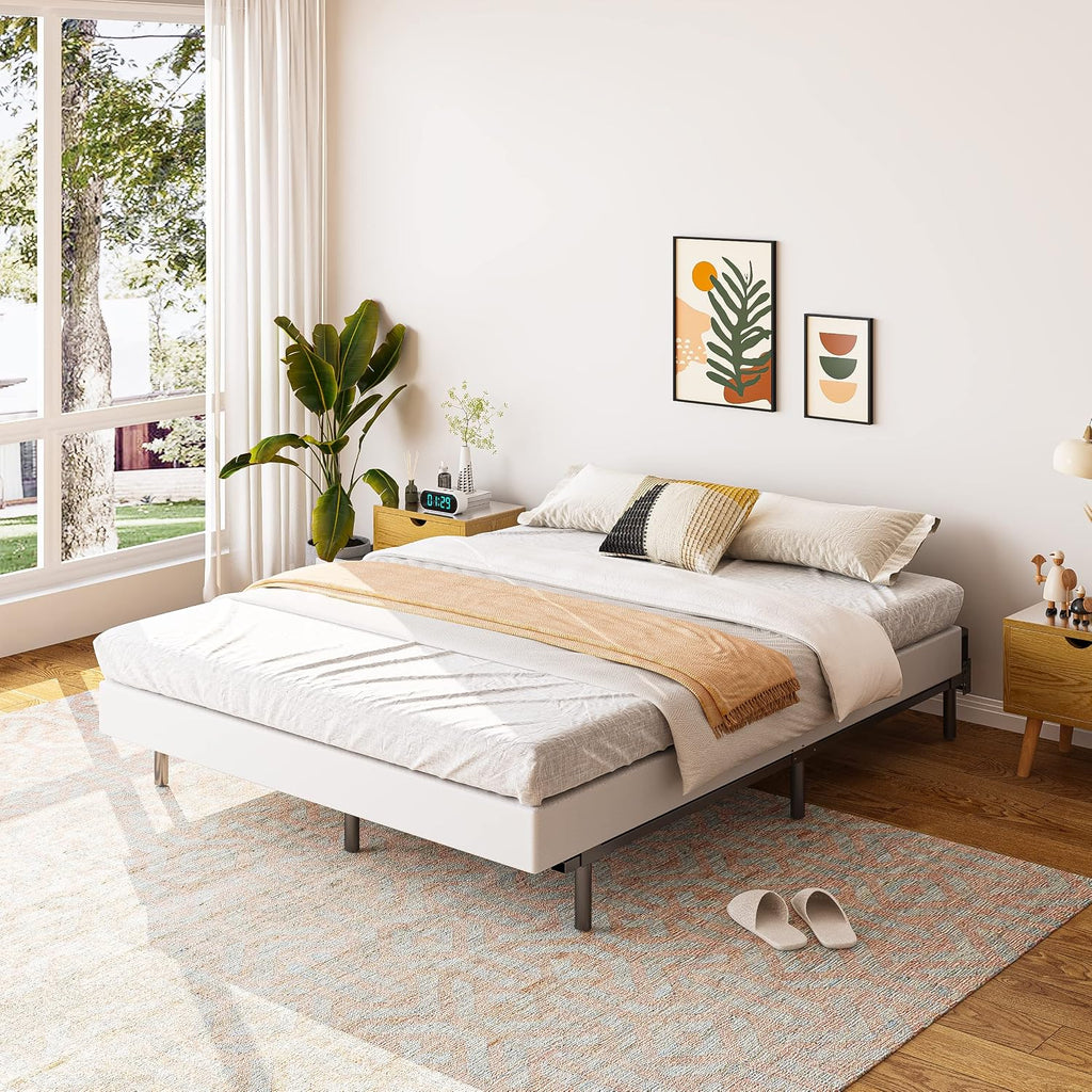 King Box Spring 5 Inch Low Profile Heavy Duty Metal | Easy Clean Fabric, Non-Slip, Noise Free, Easy Assembly, U.S. Standard