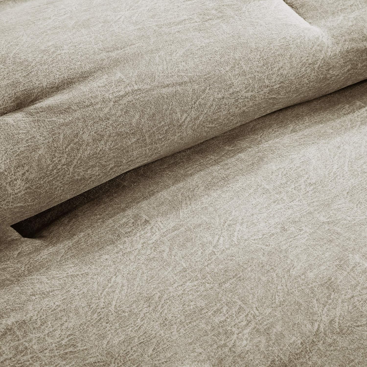 Madison Park Boone Cozy Comforter Set, Faux Suede, Deluxe Hotel Styling All Season Down Alternative Bedding Matching Shams, Decorative Pillow, King (104 in x 92 in), Rustic Tan 7 Piece