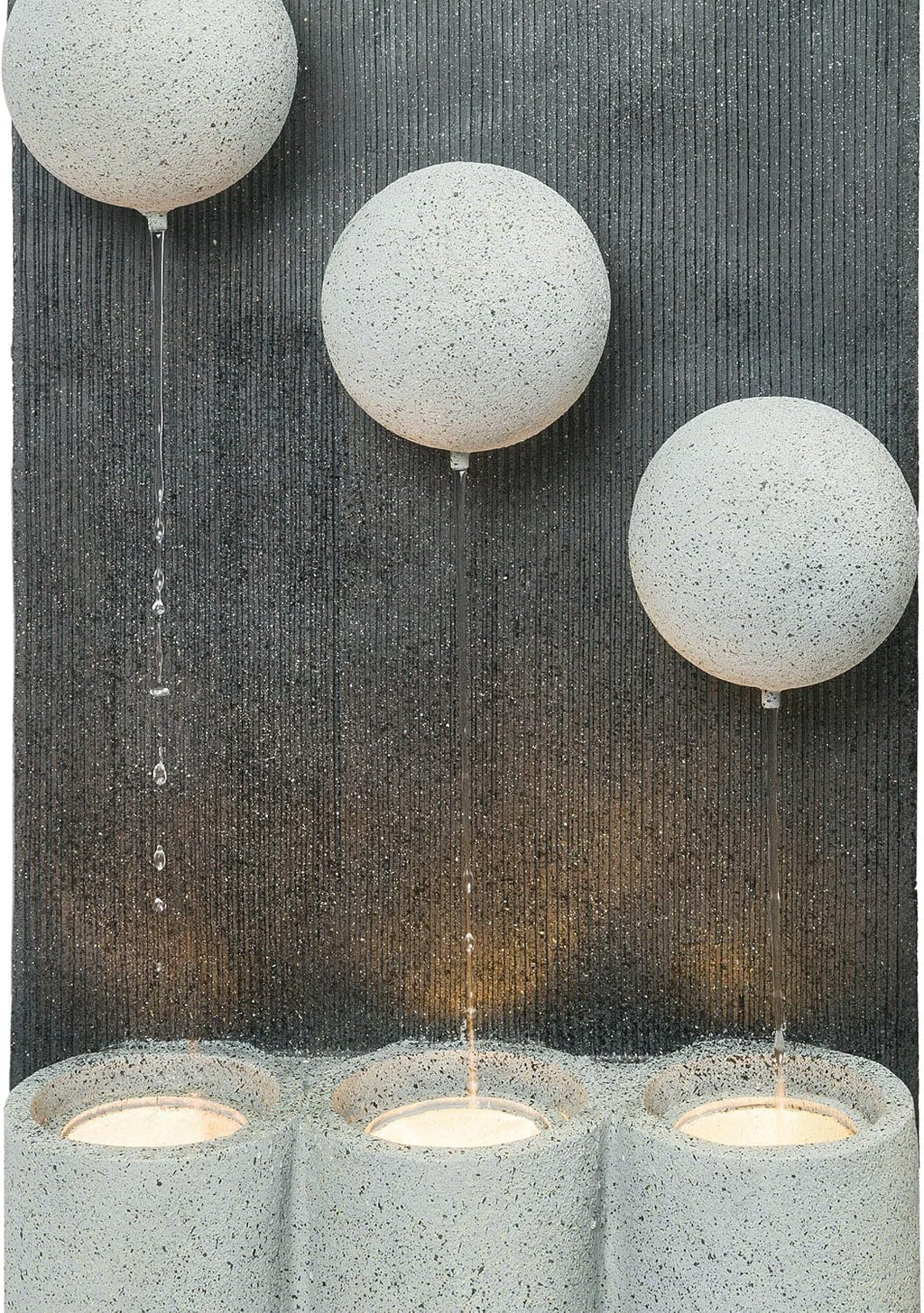 Alpine Corporation 37' Tall Outdoor Floor Calming Infinity Fountain with LED Lights, 3-Tier Modern Water Fountain, Gray