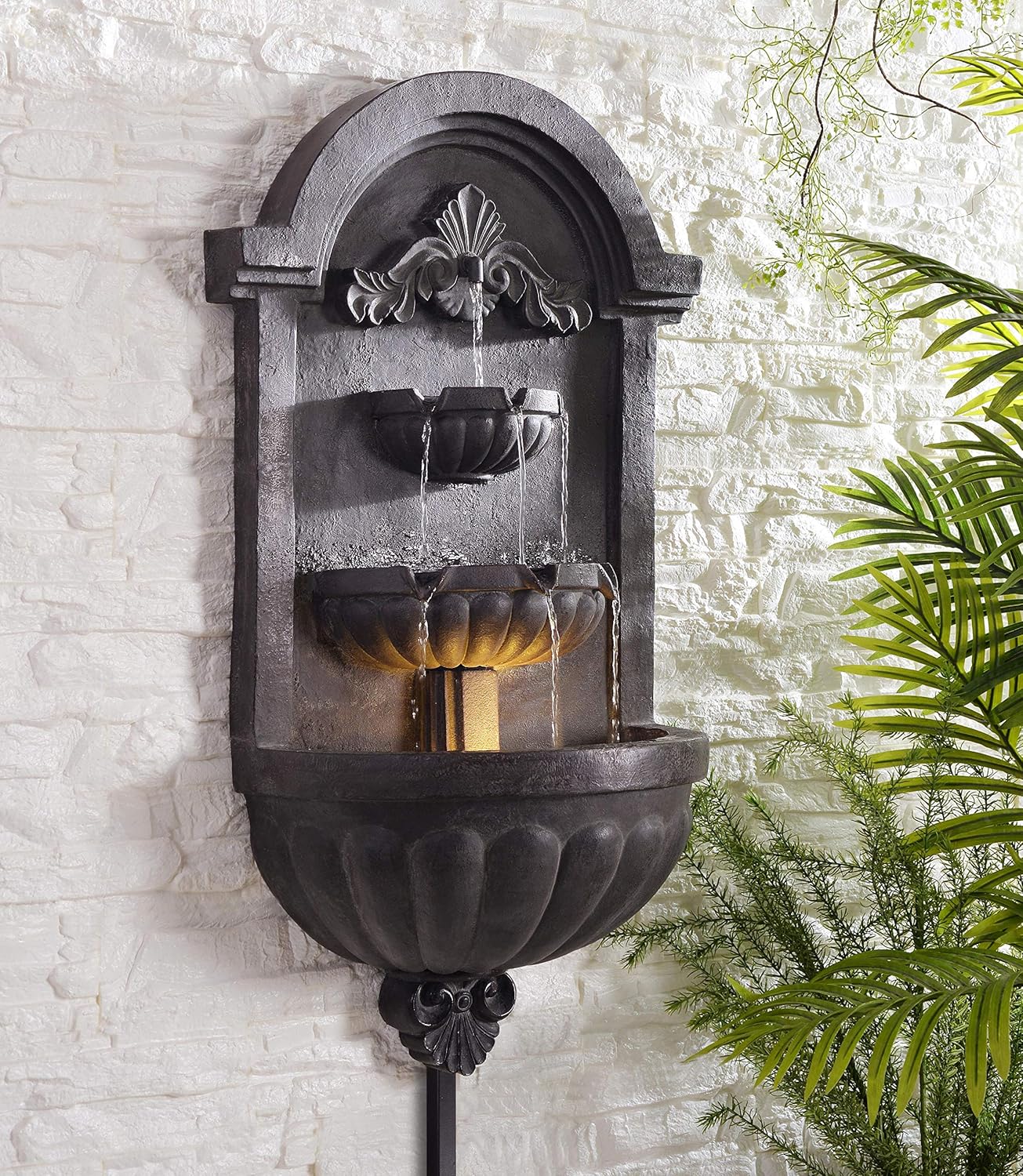 Kenroy Home San Pablo Indoor/ Outdoor Wall Fountain with Bronze Finish, Classic Style, 35' Height, 9' Width, 19.5' Depth